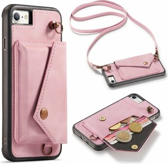 iPhone SE 2022 Pale Pink - Back Cover met Koord