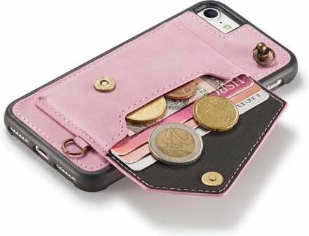 iPhone SE 2022 Pale Pink - Back Cover met Koord