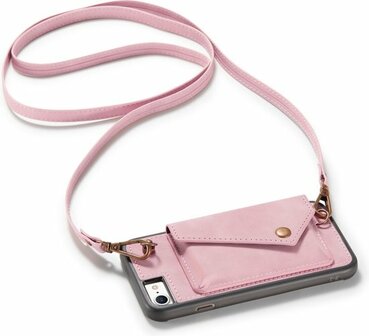 iPhone SE 2022 Pale Pink - Back Cover met Koord