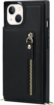 iPhone 14 Zwart - Back Cover met Koord