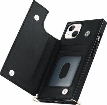 iPhone 14 Zwart - Back Cover met Koord