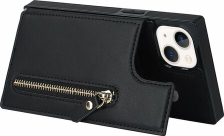 iPhone 14 Zwart - Back Cover met Koord