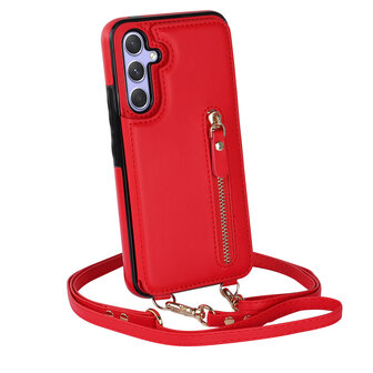 Samsung A14 Rood - Back Cover met Koord