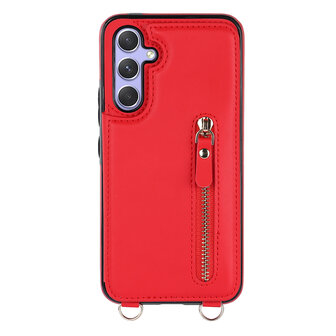 Samsung A14 Rood - Back Cover met Koord