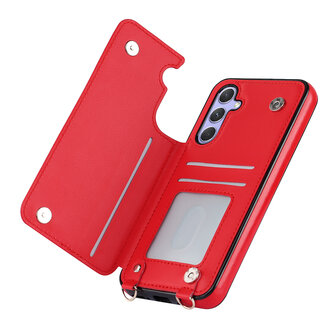 Samsung A14 Rood - Back Cover met Koord