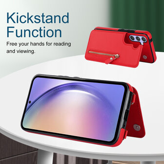 Samsung A14 Rood - Back Cover met Koord
