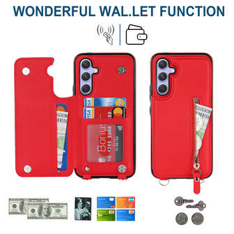 Samsung A14 Rood - Back Cover met Koord