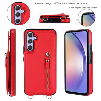 Samsung A14 Rood - Back Cover met Koord