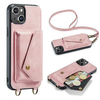 iPhone 15 Pale Pink - Back Cover met Koord