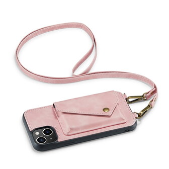 iPhone 15 Pale Pink - Back Cover met Koord