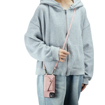 iPhone 15 Pale Pink - Back Cover met Koord