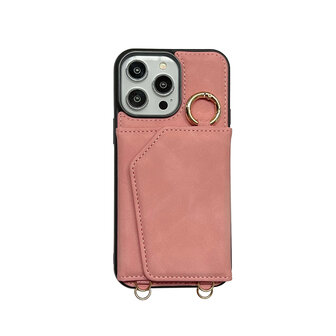 iPhone 16 Pro - Pale Pink - 2 in 1 MagSafe Wallet Case met Koord