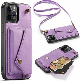 iPhone 12 Pro Max Bright Lila - Back Cover met Koord
