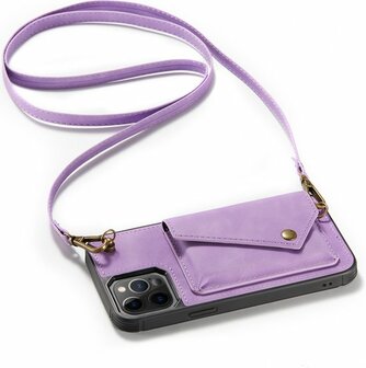 iPhone 12 Pro Max Bright Lila - Back Cover met Koord