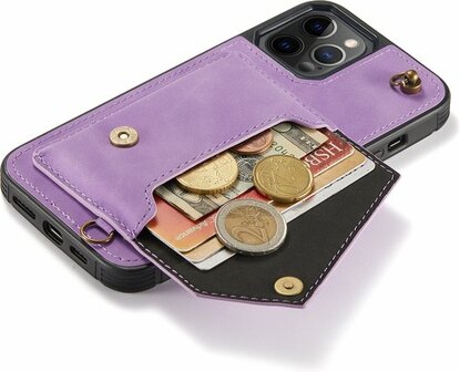 iPhone 12 Pro Max Bright Lila - Back Cover met Koord
