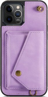 iPhone 12 Pro Max Bright Lila - Back Cover met Koord