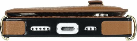 iPhone 15 Bruin - Back Cover met Koord