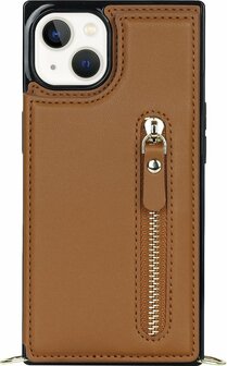 iPhone 15 Bruin - Back Cover met Koord
