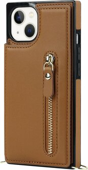 iPhone 15 Bruin - Back Cover met Koord