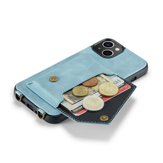 iPhone 15 Aqua Blue - Back Cover met Koord