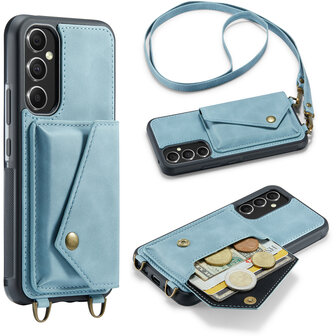 Samsung A14 Aqua Blue - Back Cover met Koord