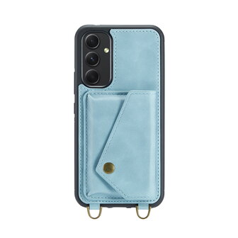 Samsung A14 Aqua Blue - Back Cover met Koord