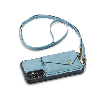 Samsung A14 Aqua Blue - Back Cover met Koord