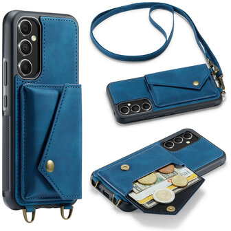 Samsung A14 Navy Blue - Back Cover met Koord