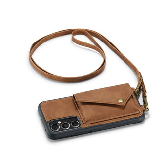 Samsung A54 Sienna Brown - Back Cover met Koord