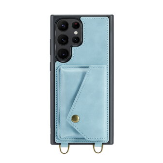 Samsung S23 Ultra Aqua Blue - Back Cover met Koord