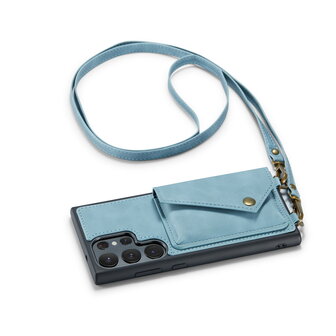 Samsung S23 Ultra Aqua Blue - Back Cover met Koord