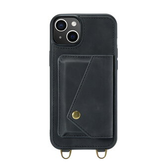 iPhone 15 Plus Charcoal Gray - Back Cover met Koord