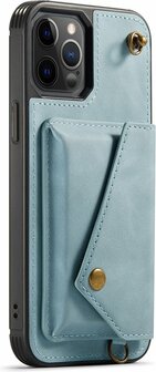 iPhone 12 Pro Max Aqua Blue - Back Cover met Koord