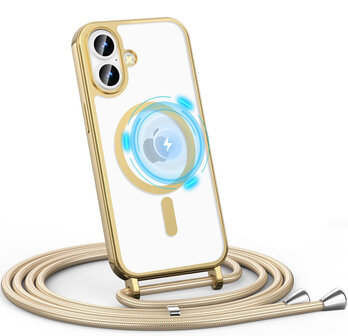 iPhone 16 Plus - MagSafe TPU met Koord - Goud
