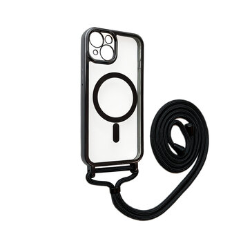 iPhone 14 Zwart - Magsafe TPU met Koord