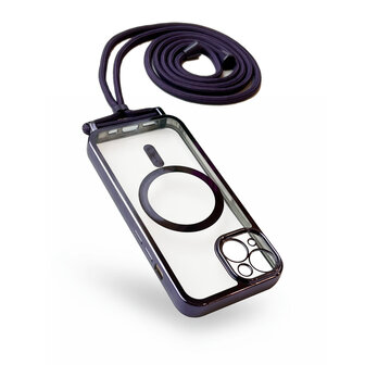 iPhone 12 Pro Paars - Magsafe TPU met Koord