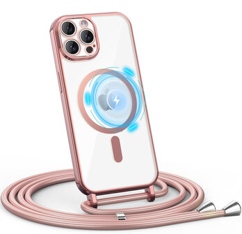 iPhone 16 Pro Max - MagSafe TPU met Koord - Roze