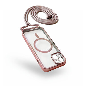 iPhone 11 Rosegoud - Magsafe TPU met Koord