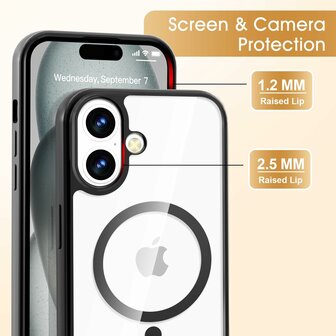 iPhone 16 Plus - MagSafe TPU met Koord - Zwart