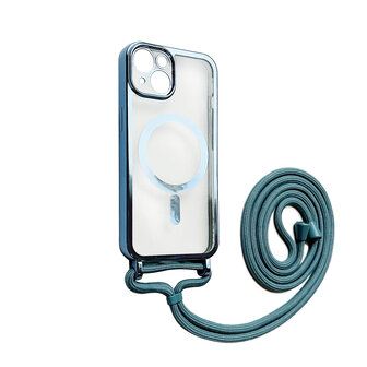 iPhone 12 Blauw - Magsafe TPU met Koord