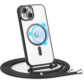 iPhone 15 - Zwart - MagSafe TPU met Koord