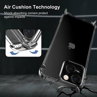 iPhone 14 Transparant - TPU Back Cover met Koord