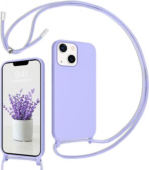 iPhone 14 Pro Max Paars - TPU Back Cover met Koord
