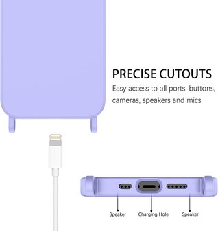 iPhone 14 Pro Max Paars - TPU Back Cover met Koord