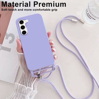 Samsung S24 - Paars - TPU Back Cover met Koord