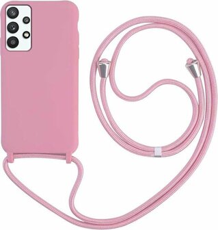 Samsung A32 5G Roze - TPU Back Cover met Koord