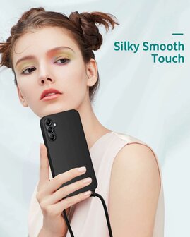 Samsung Galaxy A56 - Zwart - Siliconen Back Cover met Koord