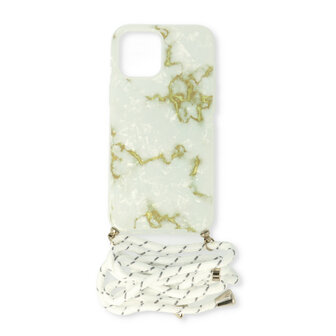 iPhone 11 Pro Max Wit - TPU Back Cover met Koord
