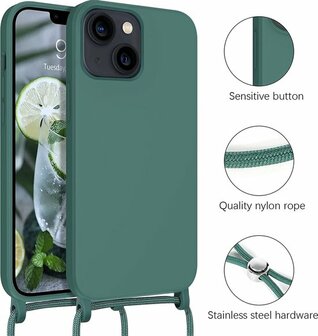 iPhone 14 Pro Groen - TPU Back Cover met Koord
