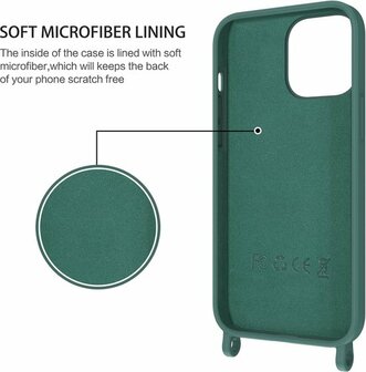 iPhone 14 Pro Groen - TPU Back Cover met Koord